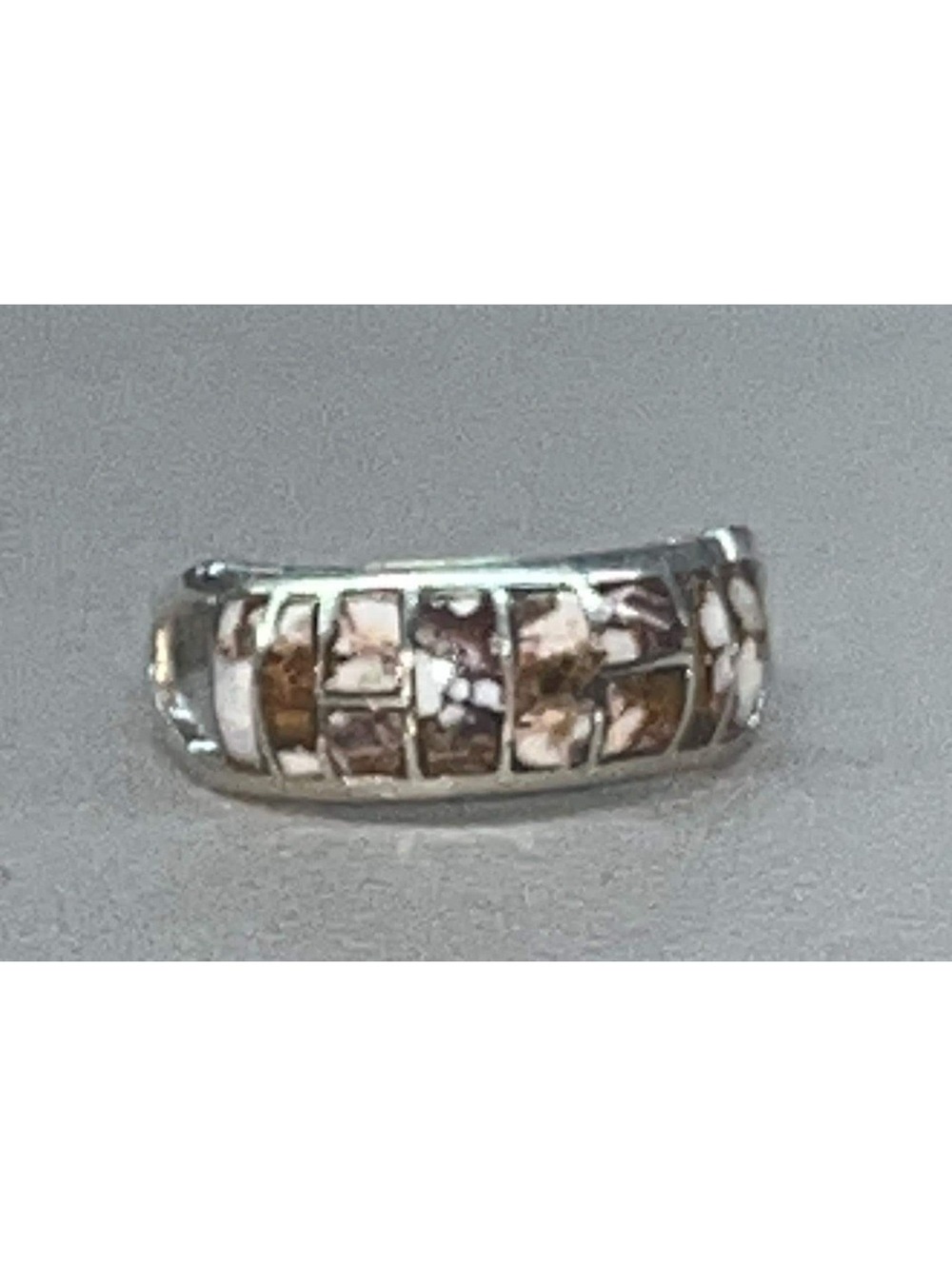 Native American Zuni wild horse turquoise sterling silver inlay ring size 11